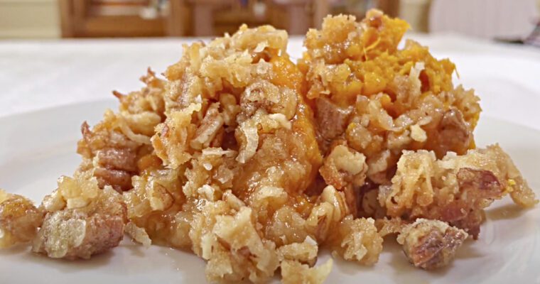 Praline Topped Sweet Potato Casserole made on Darlene's Table