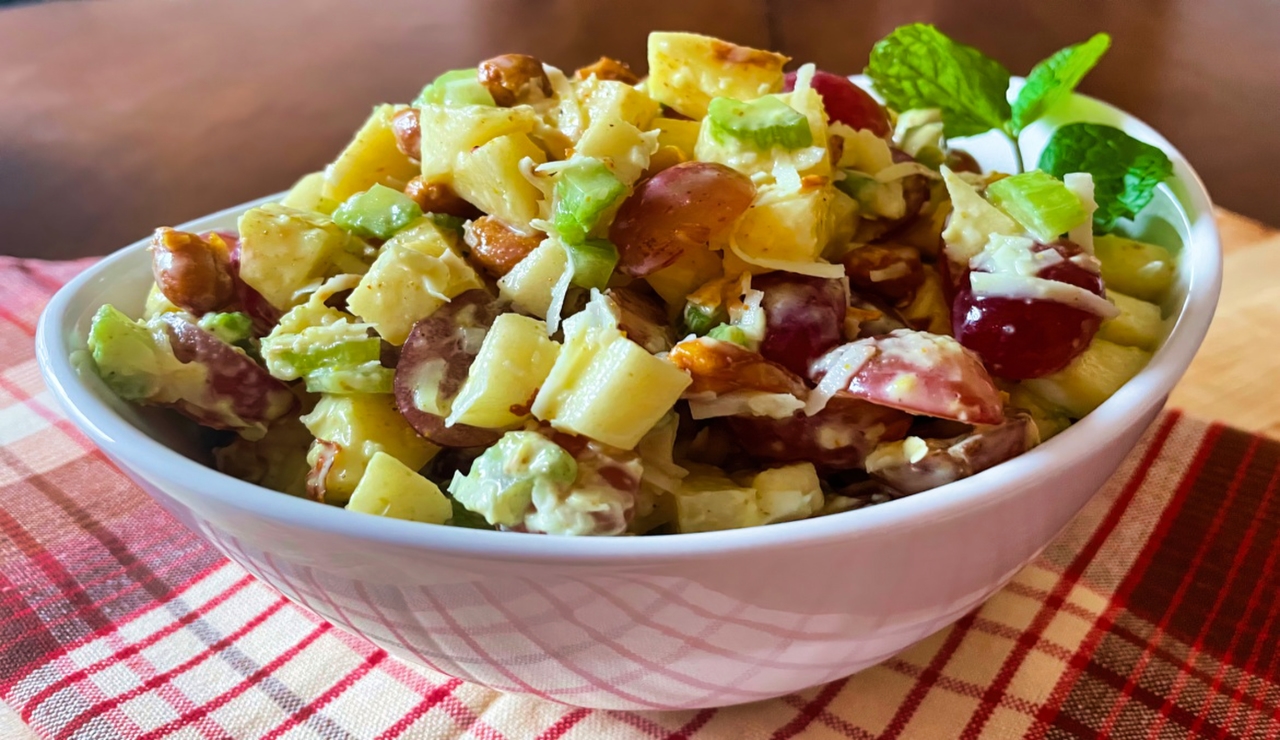<strong>Waldorf Salad With Curried Peanuts And Coconut</strong>