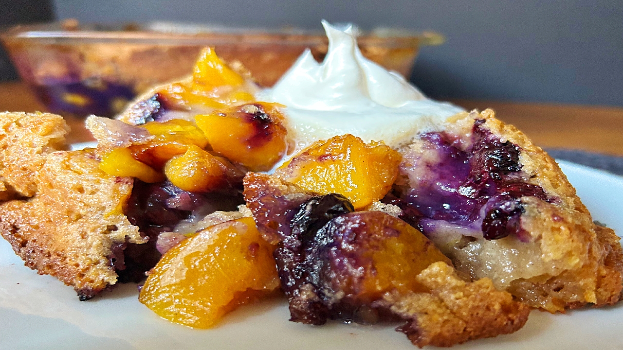 Peach and Blueberry Cobbler