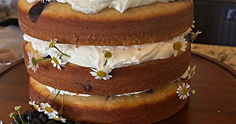 Blueberry Chamomile Naked Cake