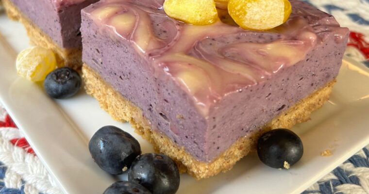 No Bake Lemon Blueberry Cheesecake Bars