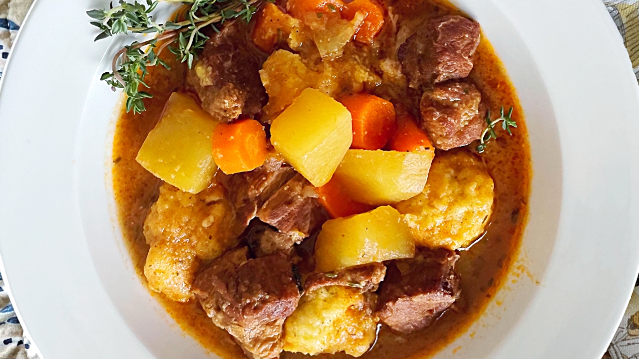 Pork Rib Stew with Sage Cornmeal Dumplings