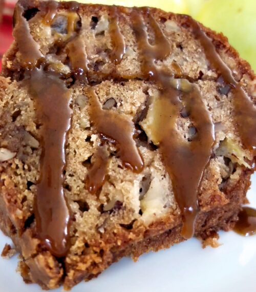 Apple Dapple Cake with Buttered Brown Sugar Spiced Rum Sauce