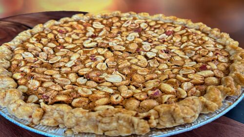 Georgia Peanut Pie with Brown Sugar-Bourbon Chantilly Cream