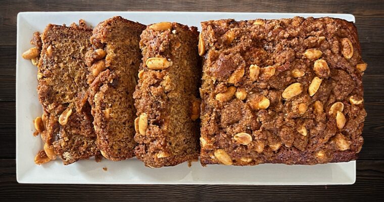 Banana Bread with Salted Peanut Streusel 