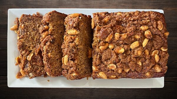 Banana Bread with Salted Peanut Streusel 