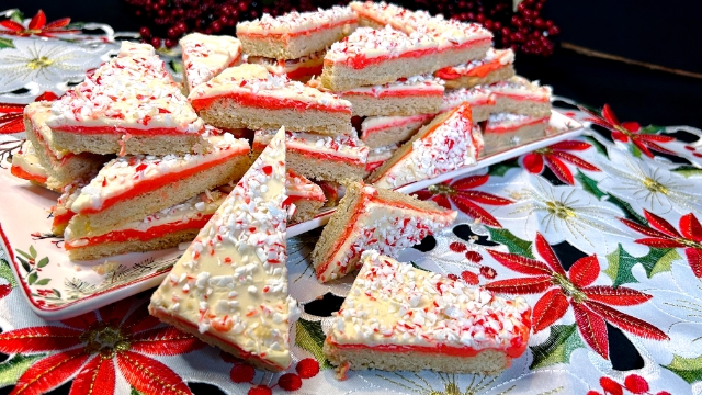 Candy Cane Shortbread Bars