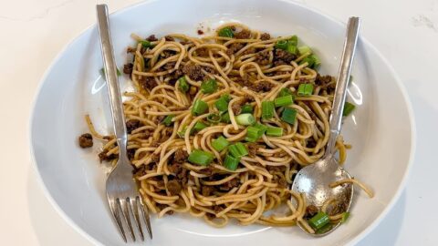 Mongolian Ground Beef Noodles 